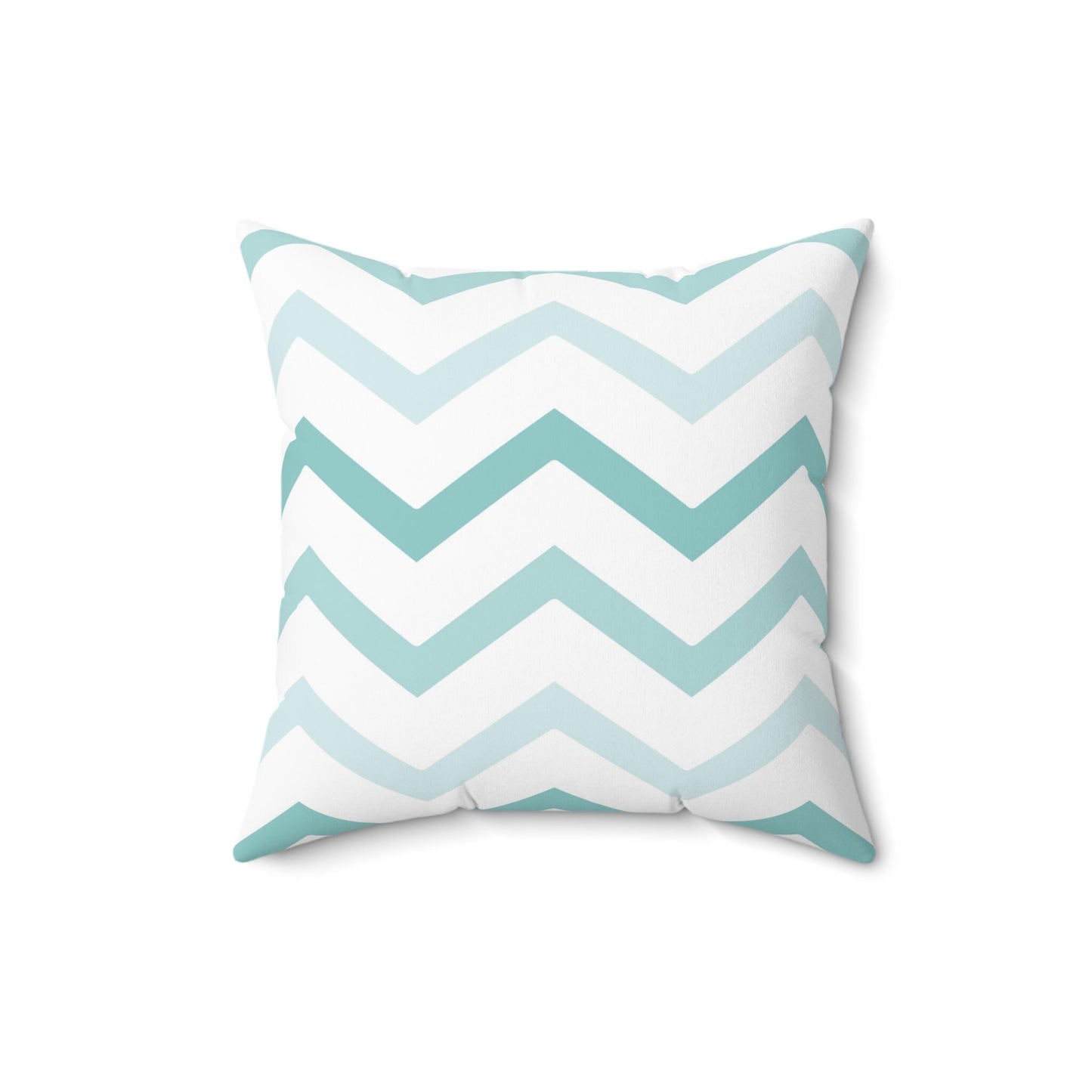 Mint Zigzag Throw Pillow, Decorative Geometric Pillow, Lines Pattern Spun Polyester Square Pillow, Decorative Cushion and Pillow