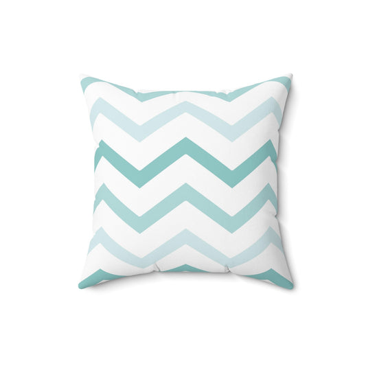 Mint Zigzag Throw Pillow, Decorative Geometric Pillow, Lines Pattern Spun Polyester Square Pillow, Decorative Cushion and Pillow