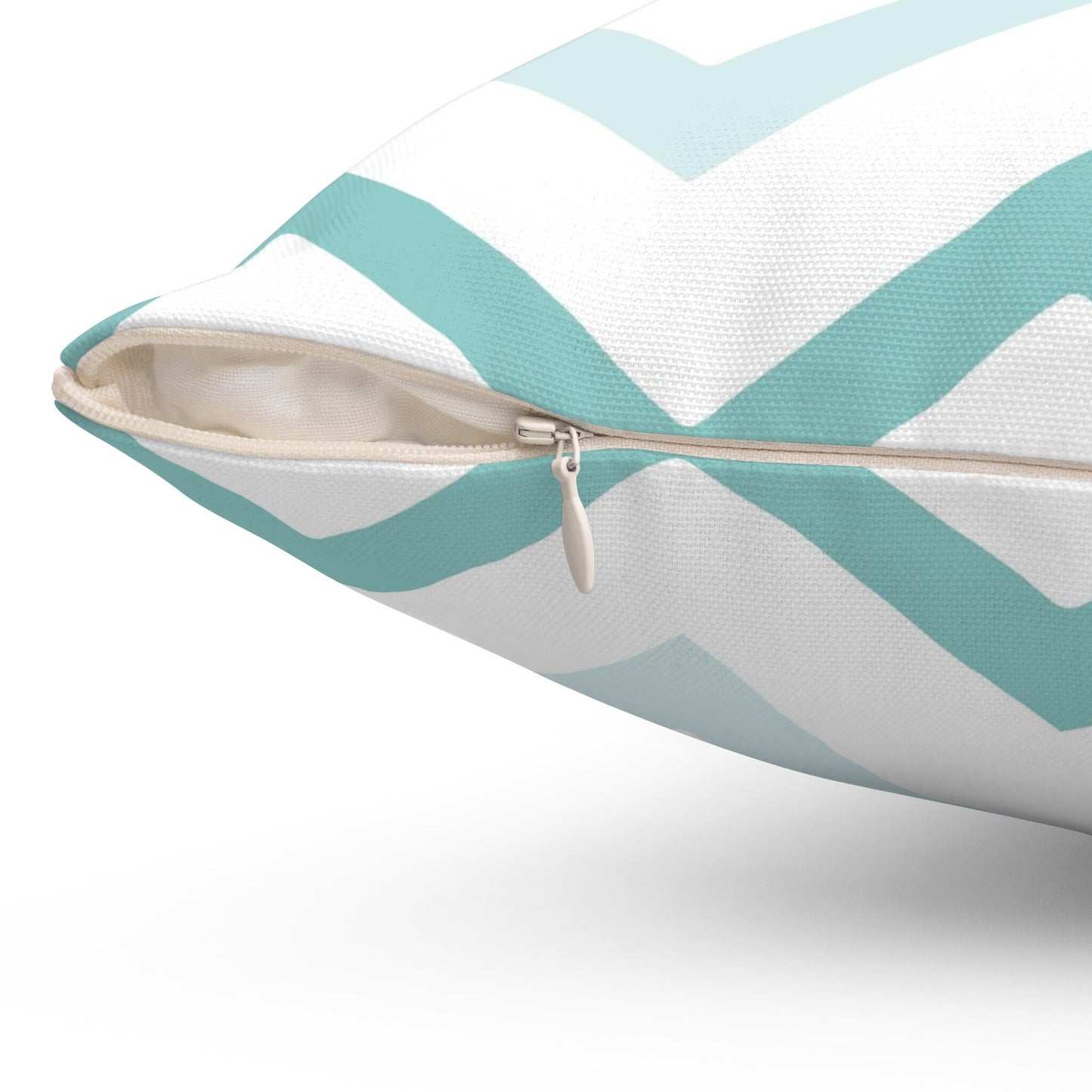 Mint Zigzag Throw Pillow, Decorative Geometric Pillow, Lines Pattern Spun Polyester Square Pillow, Decorative Cushion and Pillow