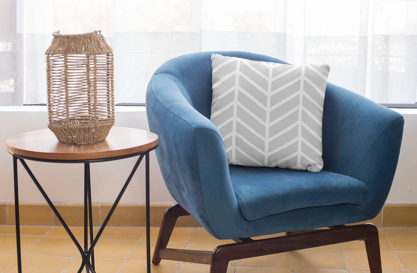 Herringbone Zigzag Pattern Pillow, Geometric Pillow, Spun Polyester Square Pillow, Decorative Cushion and Pillow, Room Decor Pillow