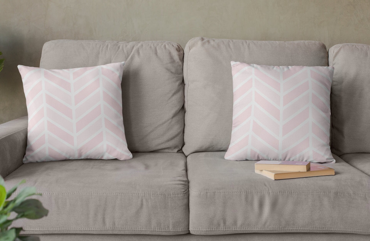 Pink Zigzag Throw Pillow, Herringbone Decorative Pillow, Geometric Pattern Spun Polyester Square Pillow, Decorative Cushion and Pillow