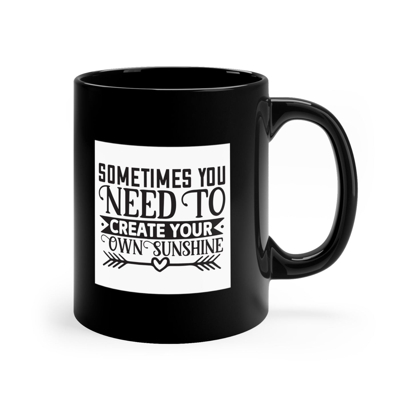Tasse à café en céramique noire avec citation, tasse inspirante, tasse cadeau, tasse de motivation, parfois vous devez créer votre propre soleil