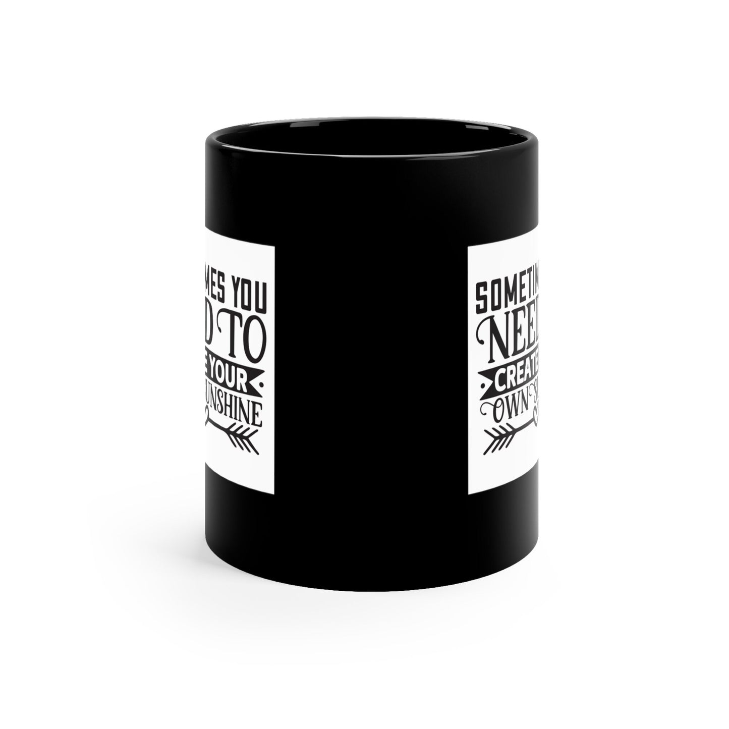 Tasse à café en céramique noire avec citation, tasse inspirante, tasse cadeau, tasse de motivation, parfois vous devez créer votre propre soleil