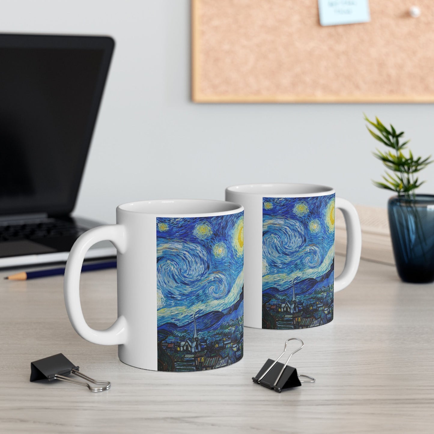 Vincent Van Gogh's The Starry Night painting Mug, Fine Art Mug Cup, Birthday Gift Mug, White Ceramic Coffee Mug 11oz