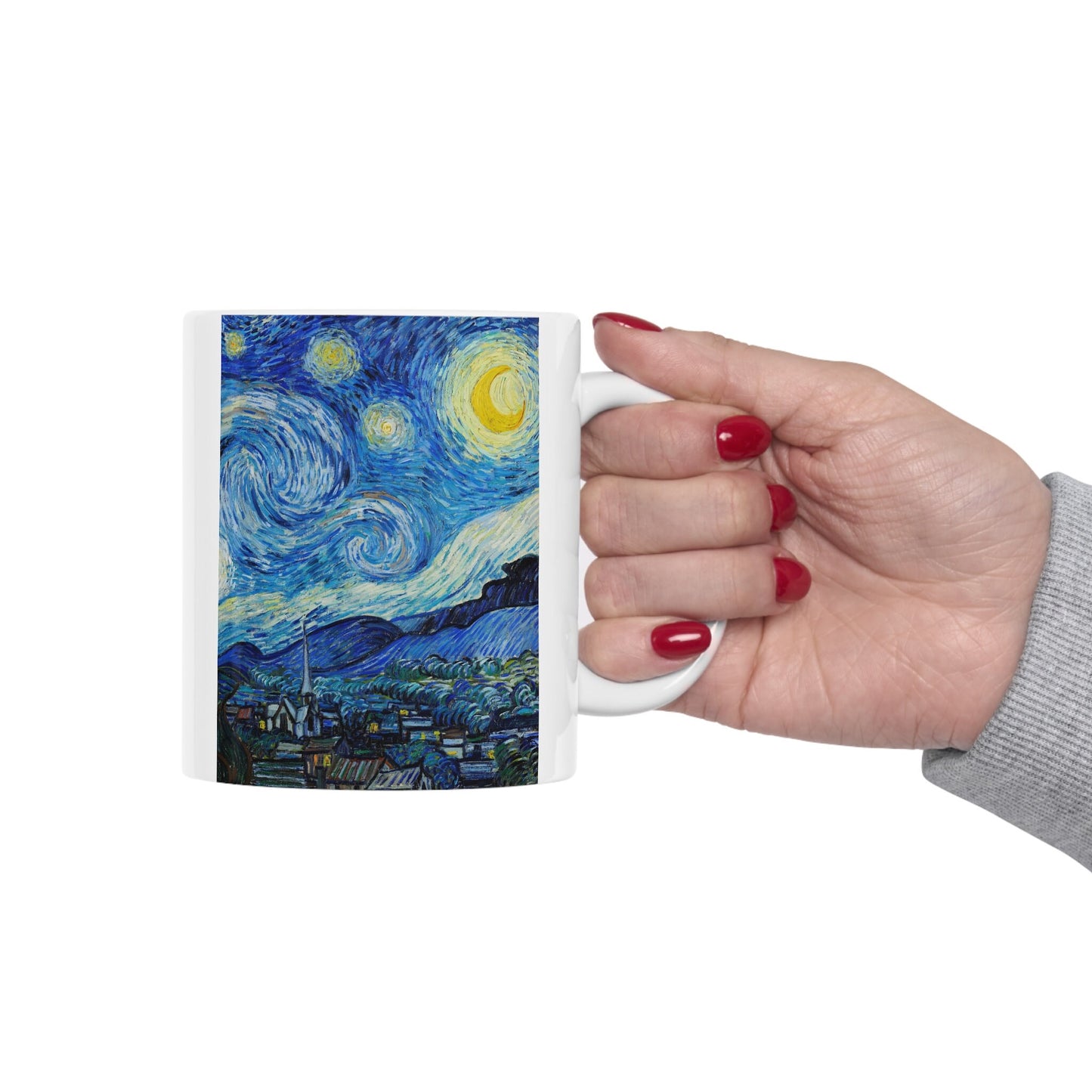 Vincent Van Gogh's The Starry Night painting Mug, Fine Art Mug Cup, Birthday Gift Mug, White Ceramic Coffee Mug 11oz
