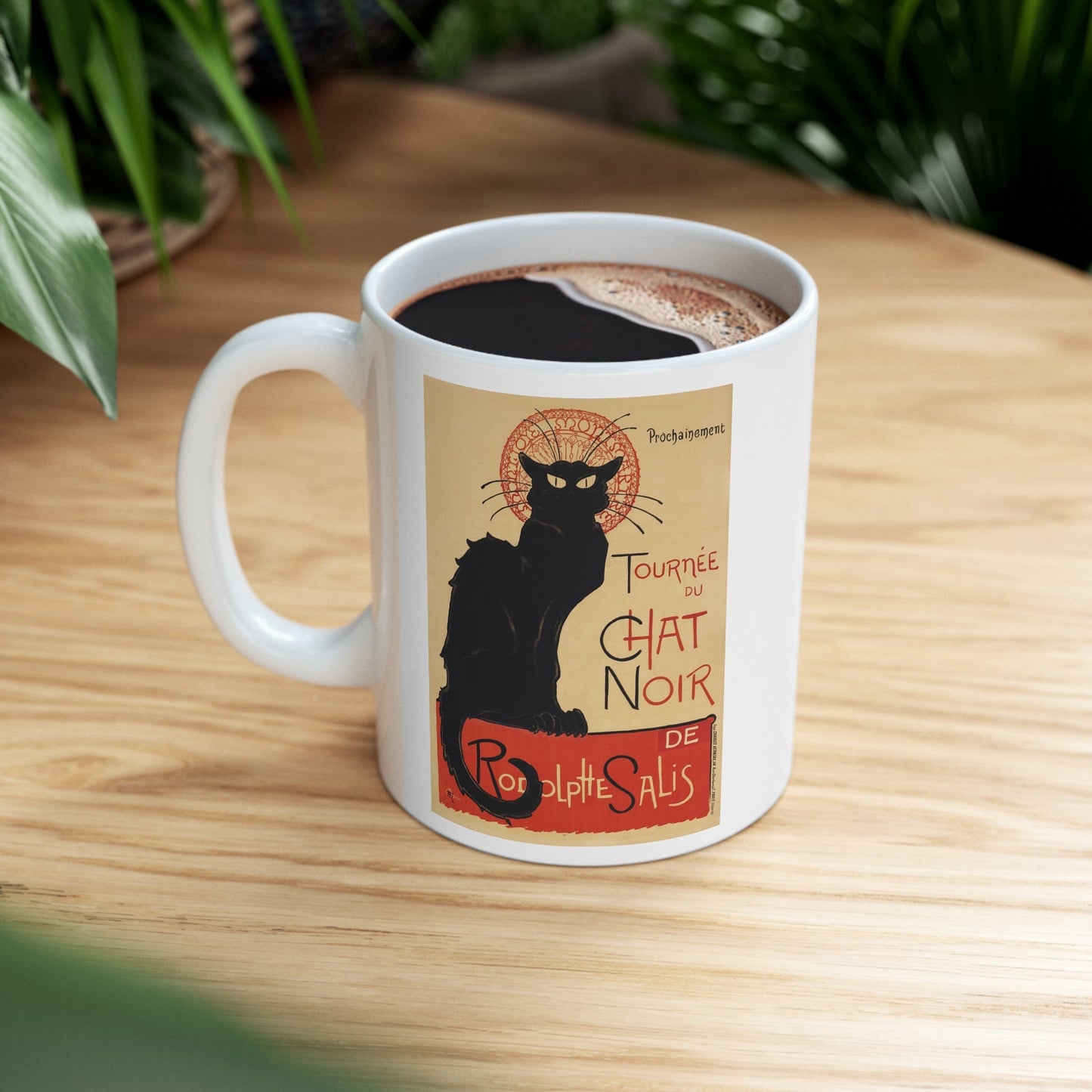 Tourne du Chat Noir by Thophile Alexandre Steinlen Mug, Painting Art Mug, White Ceramic Coffee Mug 11oz, Birthday Gift