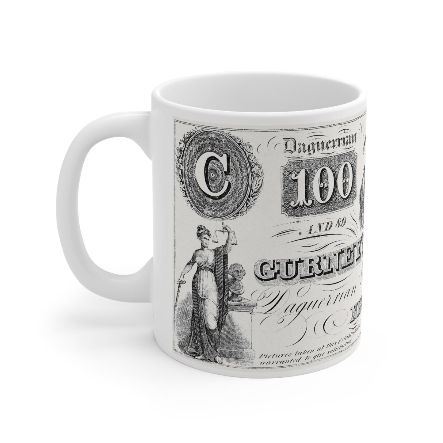 Tasse avec impression de dollars, Daguerréen Scrip par Jeremiah Gurney Mug, tasse cadeau d'anniversaire, tasse à café en céramique blanche 11 oz, tasse d'art