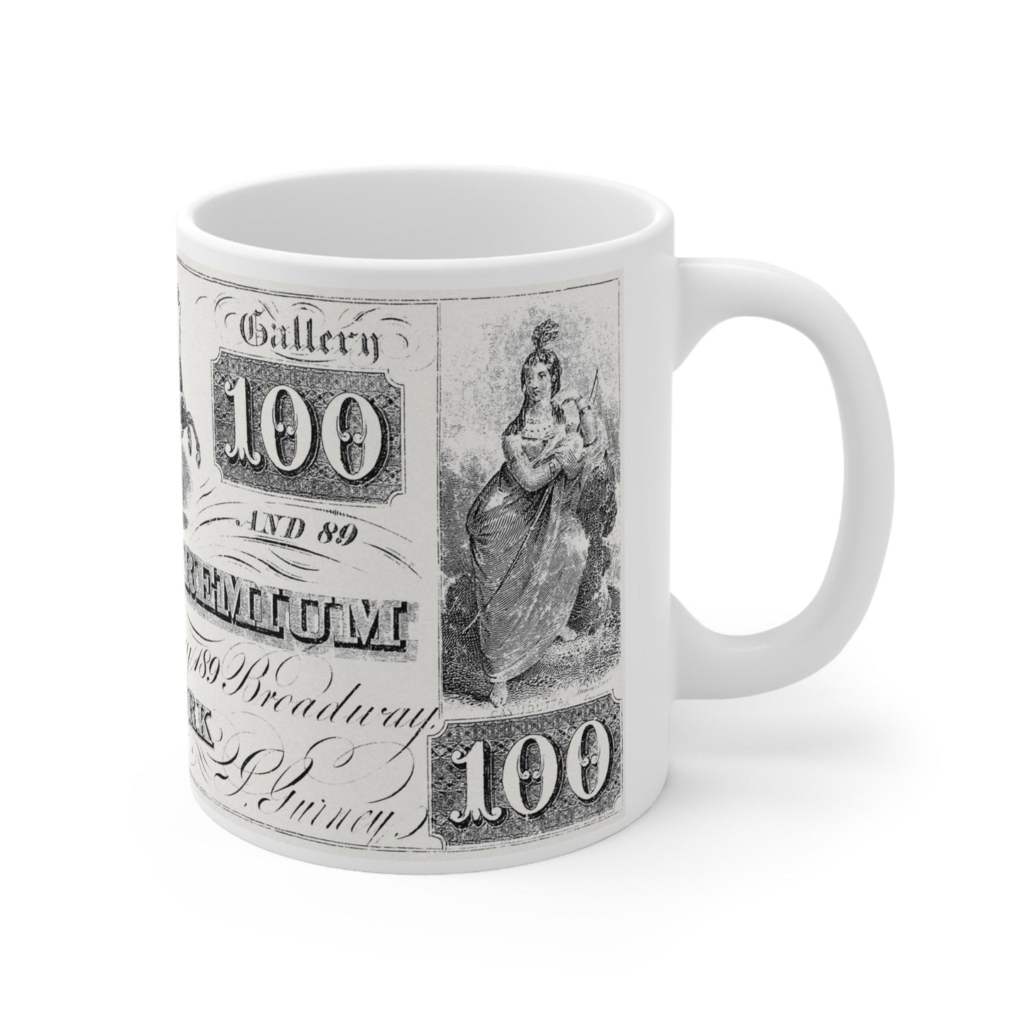 Tasse avec impression de dollars, Daguerréen Scrip par Jeremiah Gurney Mug, tasse cadeau d'anniversaire, tasse à café en céramique blanche 11 oz, tasse d'art