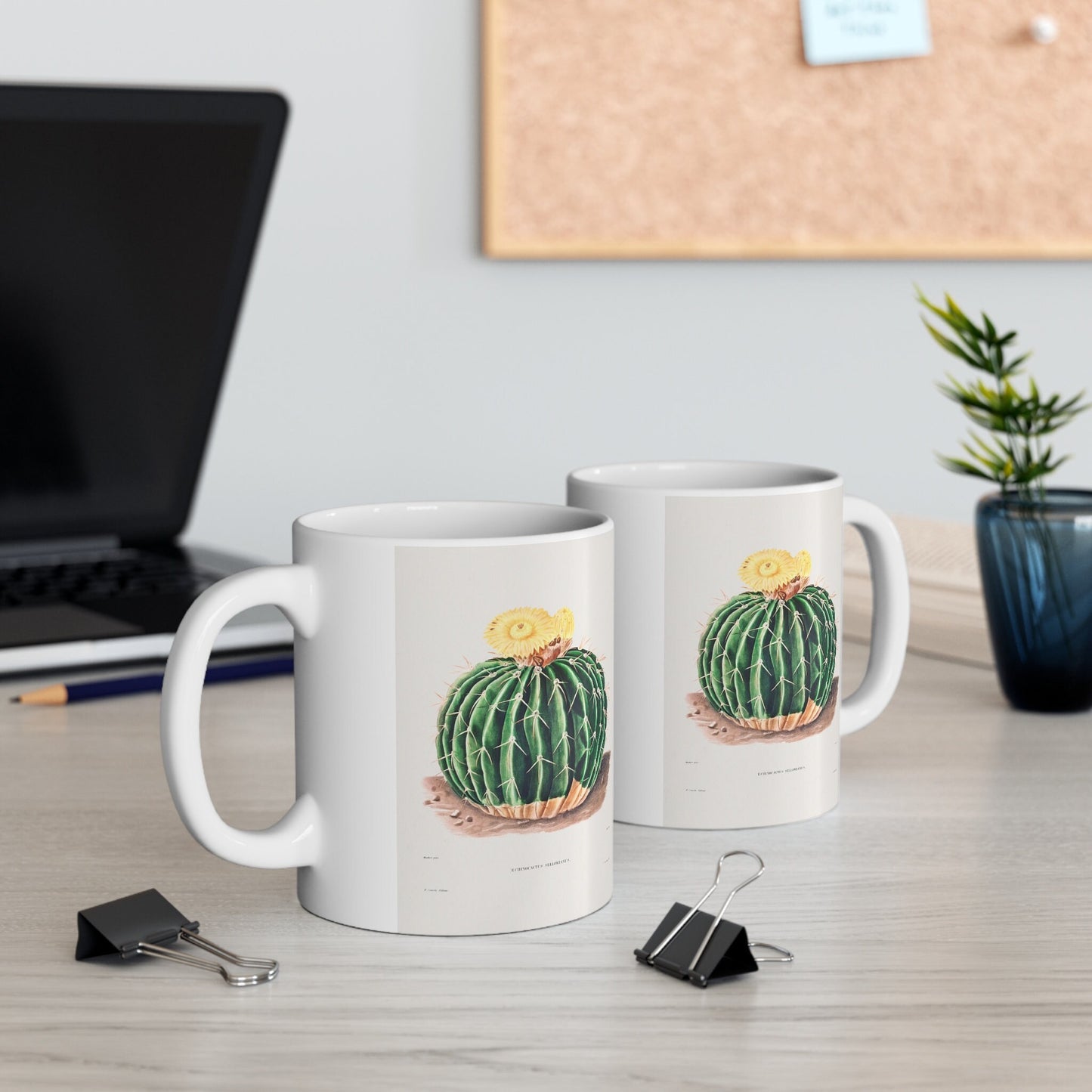 Mug with Cactus, Cactus Mug by Charles Antoine Lemaire, Gift Mug, White Ceramic Coffee Mug 11oz, Fine Art Mug, Cup for Coffee or Tea