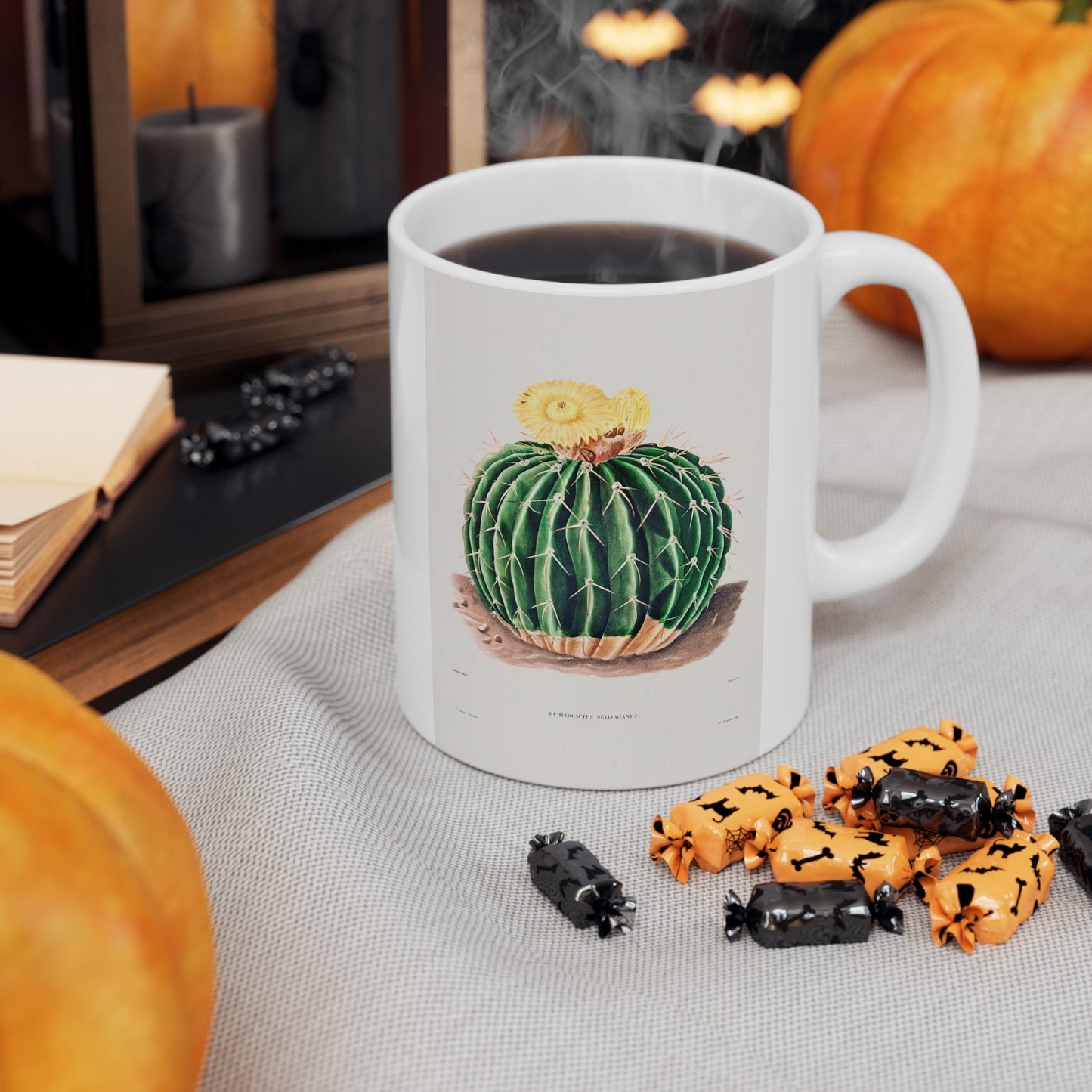 Mug with Cactus, Cactus Mug by Charles Antoine Lemaire, Gift Mug, White Ceramic Coffee Mug 11oz, Fine Art Mug, Cup for Coffee or Tea