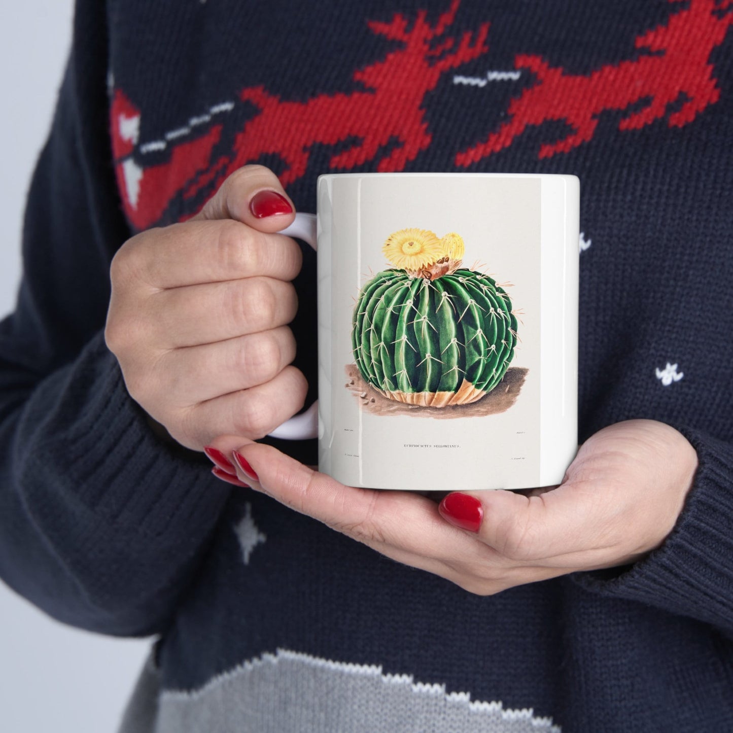 Mug with Cactus, Cactus Mug by Charles Antoine Lemaire, Gift Mug, White Ceramic Coffee Mug 11oz, Fine Art Mug, Cup for Coffee or Tea