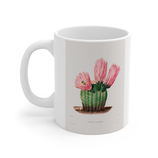 Rainbow Cactus Mug by Charles Antoine Lemaire, Birthday Gift Mug, White Ceramic Coffee Mug 11oz, Fine Art Mug, Cup for Coffee or Tea