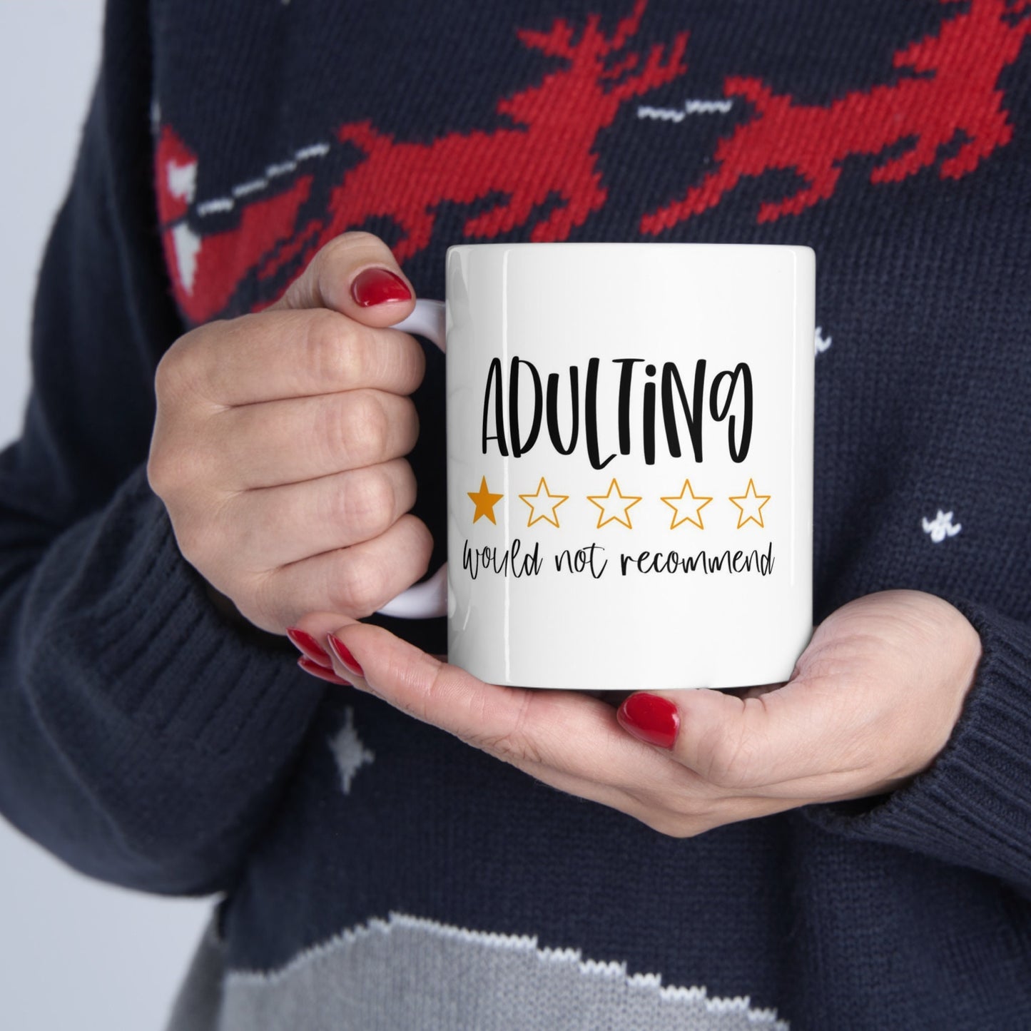 Adulting Mug, Funny Mug, Gift Coffee Mug, Coffee Quotes Mug, Inspirational Mug, White Ceramic Coffee Mug 11oz, Cup for Coffee or Tea