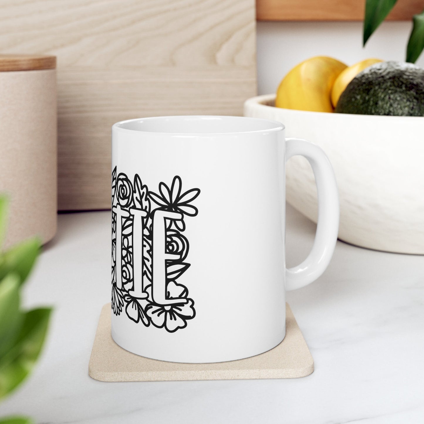 Auntie Gift Mug for Aunts, Auntie Flower Mug, Funny Mug, Gift Coffee Mug, Coffee Quotes Mug, Cup for Coffee, Ceramic Coffee Mug