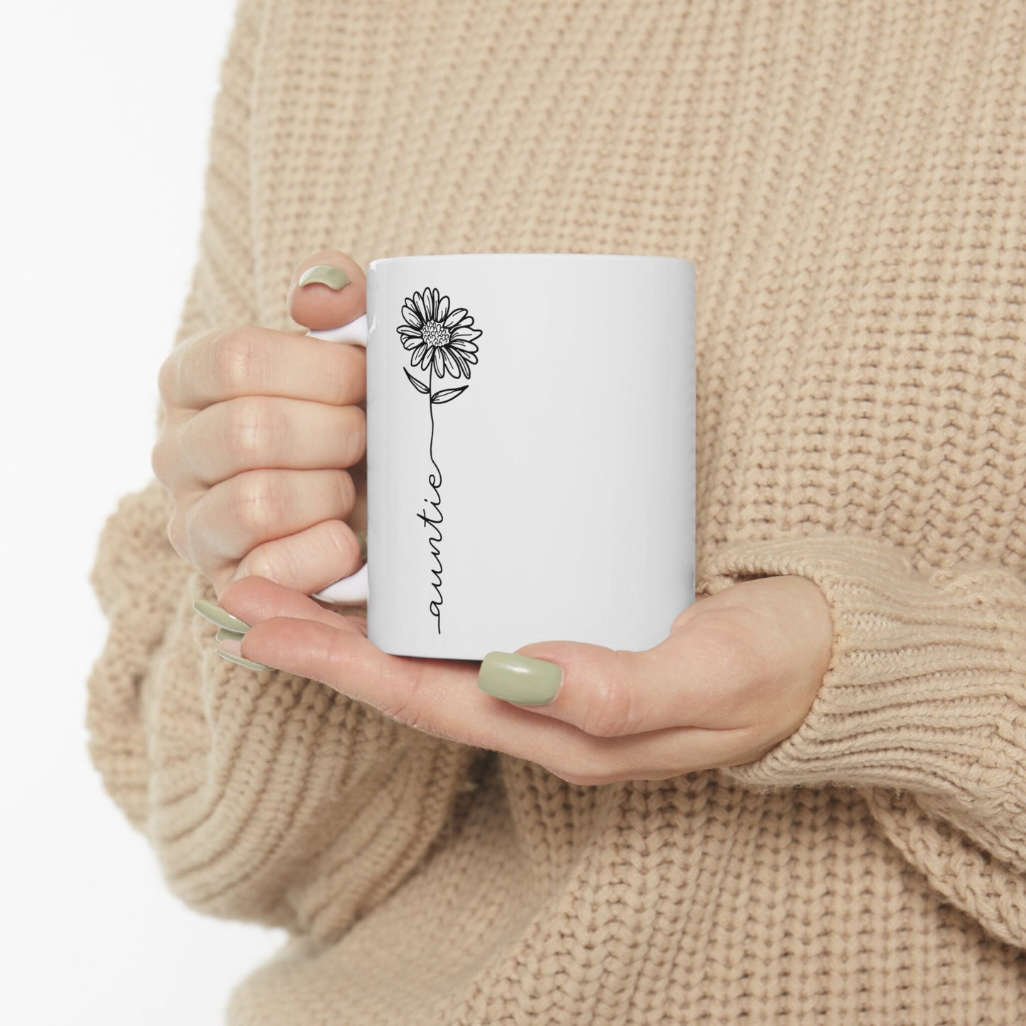 Tasse cadeau pour tantes, tasse à tige de fleur pour tante, tasse drôle, tasse à café cadeau, tasse à citations sur le café, tasse à café, tasse à café en céramique blanche