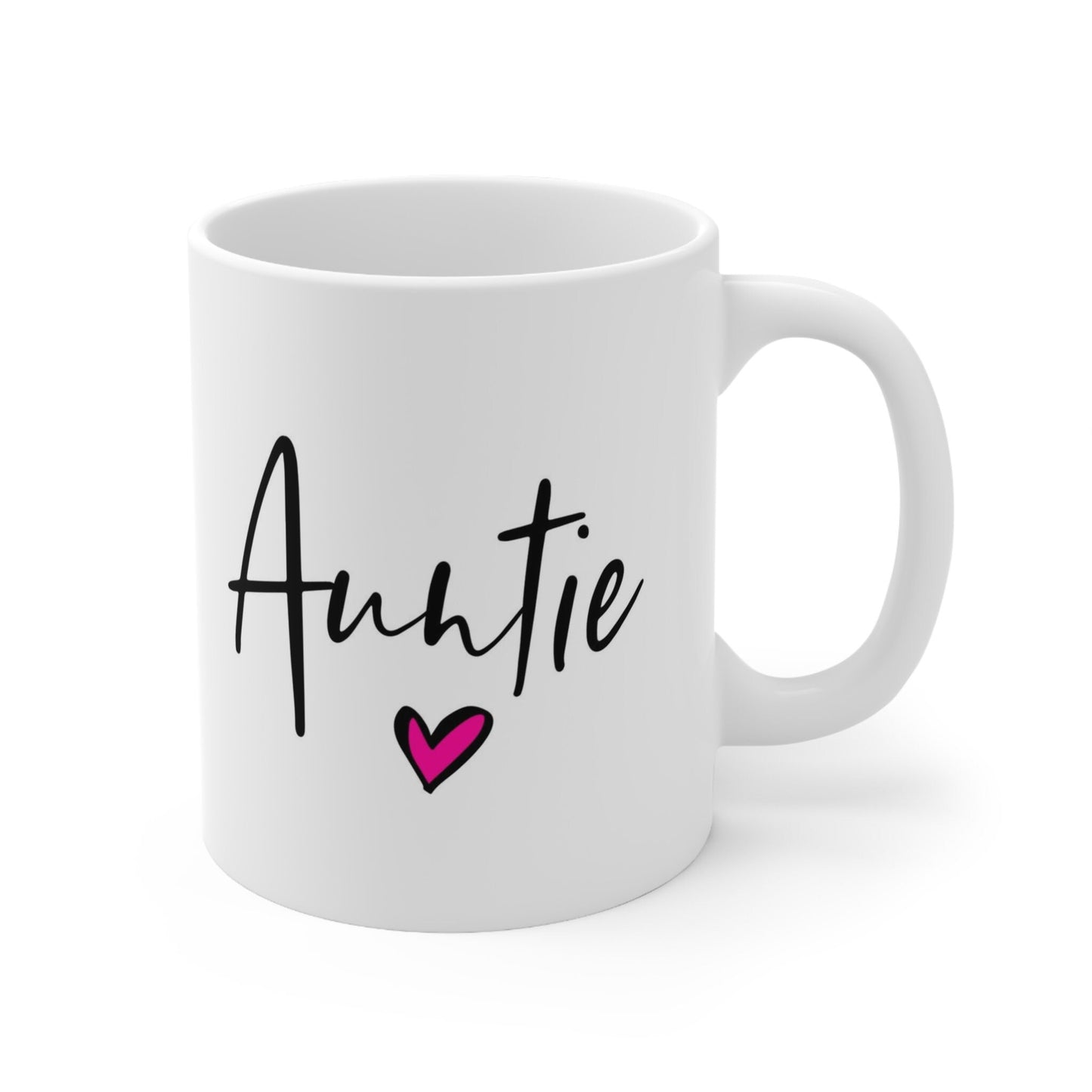 Gift Mug for Aunts, Auntie Love Heart Mug, Funny Mug, Gift Coffee Mug, Coffee Quotes Mug, Cup for Coffee, White Ceramic Coffee Mug