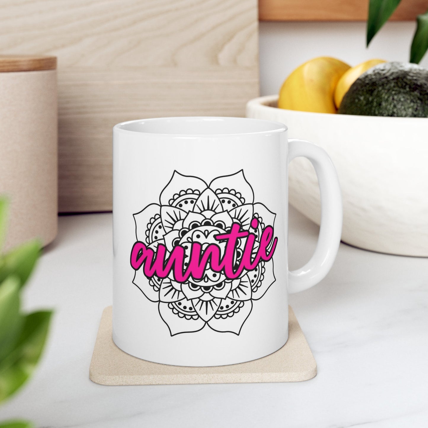 Tasse cadeau Mandala pour tante, tasse pour tante, tasse drôle, tasse à café cadeau, tasse avec citations sur le café, tasse à café, tasse à café en céramique 11 oz