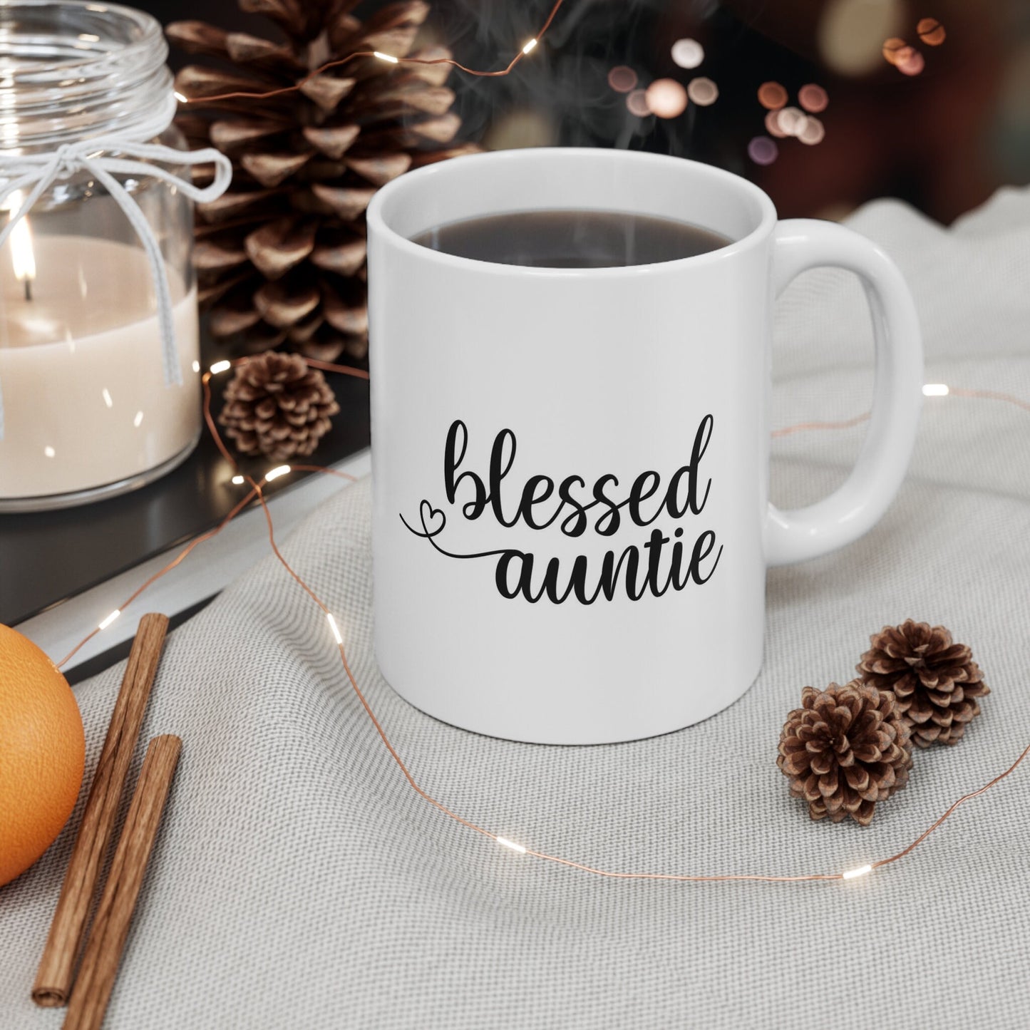 Tasse cadeau tante bénie, tasse pour tante, tasse à café cadeau, tasse à citations sur le café, tasse en céramique pour café ou thé 11 oz