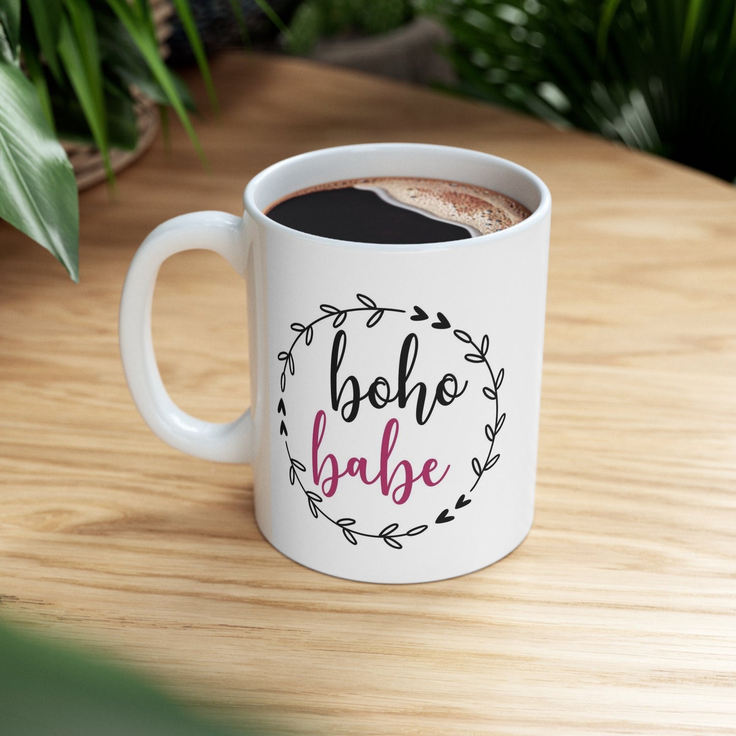 Tasse avec citation Boho Babe, tasse cadeau d'anniversaire, tasse inspirante, tasse à café en céramique blanche 11 oz, tasse personnalisée, tasse pour thé ou café
