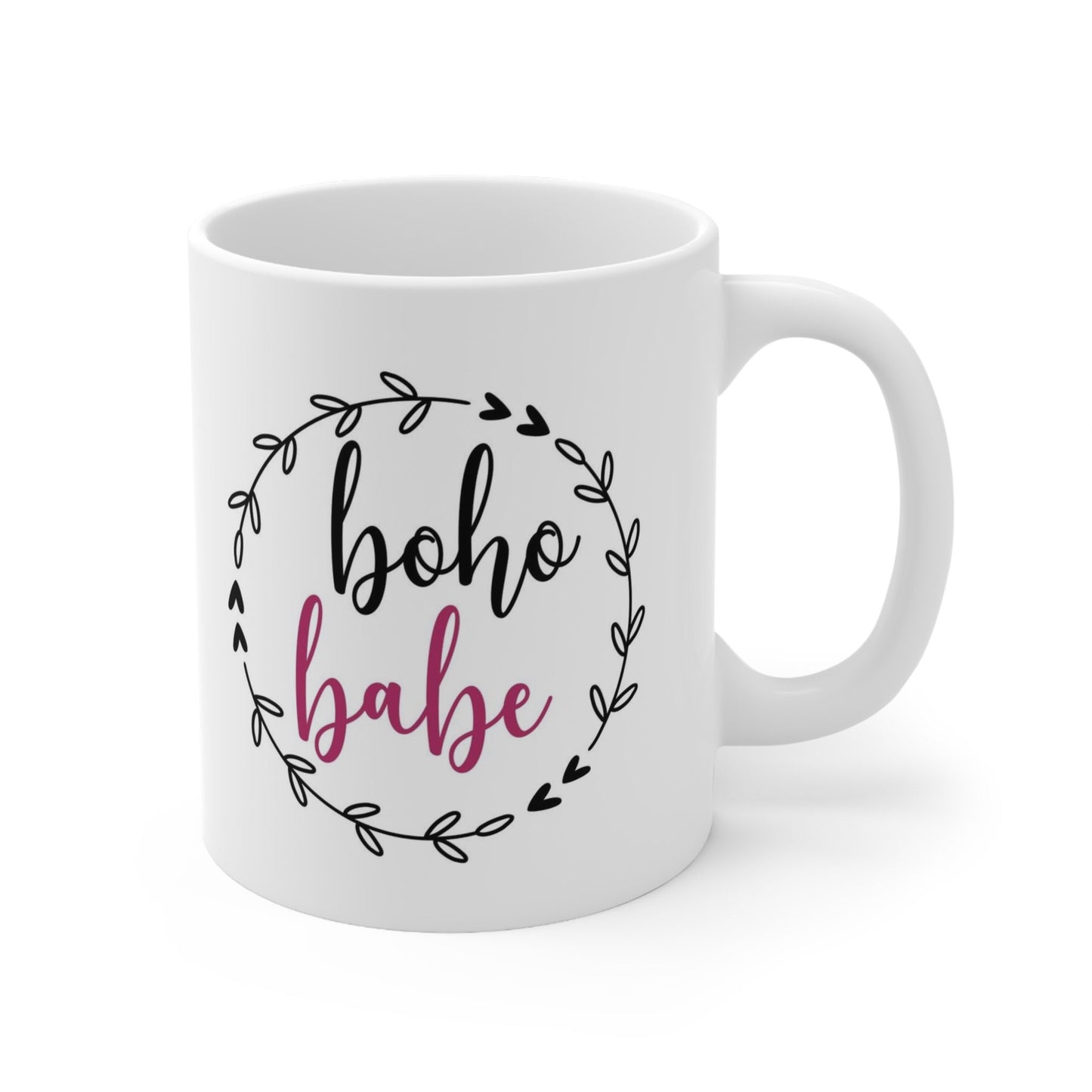 Tasse avec citation Boho Babe, tasse cadeau d'anniversaire, tasse inspirante, tasse à café en céramique blanche 11 oz, tasse personnalisée, tasse pour thé ou café