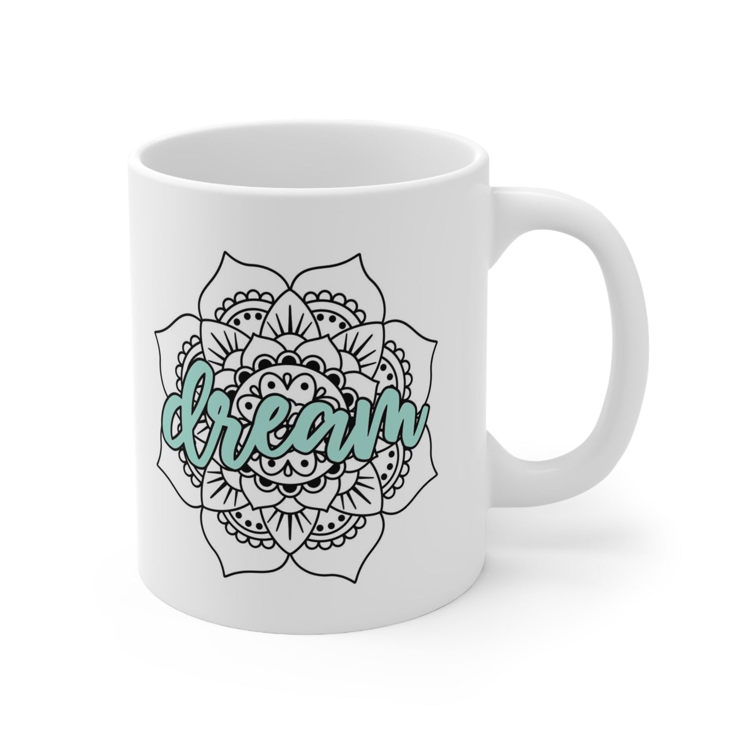 Tasse Mandala de rêve, tasse à café cadeau, tasse inspirante, tasse à citations de café, tasse à café ou à thé, tasse à café en céramique 11 oz