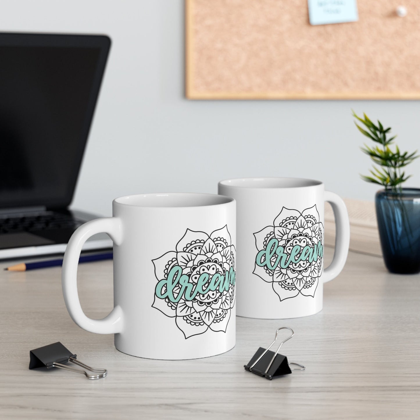 Tasse Mandala de rêve, tasse à café cadeau, tasse inspirante, tasse à citations de café, tasse à café ou à thé, tasse à café en céramique 11 oz