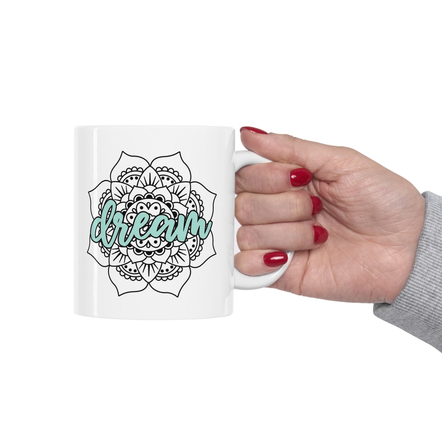 Tasse Mandala de rêve, tasse à café cadeau, tasse inspirante, tasse à citations de café, tasse à café ou à thé, tasse à café en céramique 11 oz