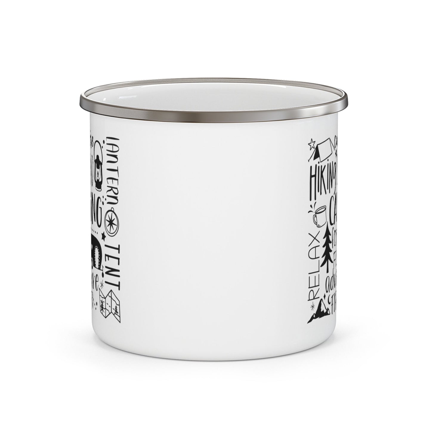 Camping Subway Enamel Camping Mug, Gift Mug, Inspirational Camping Mug, Mug with Camping Quotes, Stainless Steel Camping Mug 12oz