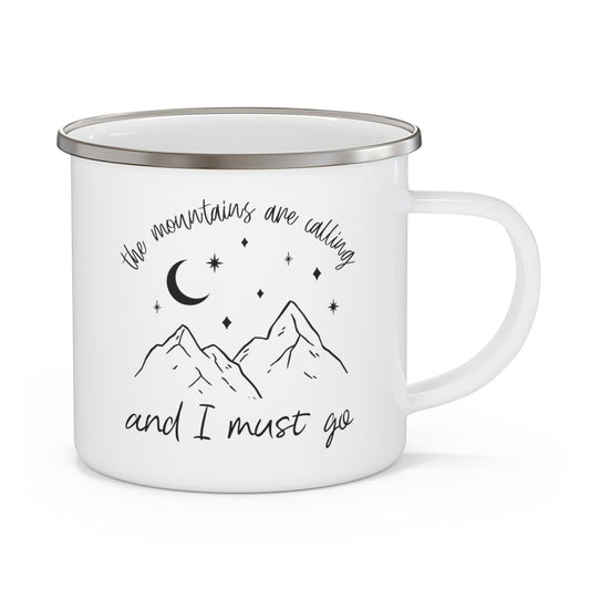 Mountains Are Calling Camping Mug, Gift Coffee Mug, Inspirational Camping Mug, Travel Mug, Stainless Steel Camping Mug 12oz