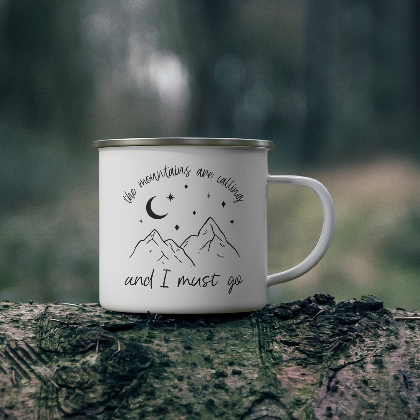 Mountains Are Calling Camping Mug, Gift Coffee Mug, Inspirational Camping Mug, Travel Mug, Stainless Steel Camping Mug 12oz