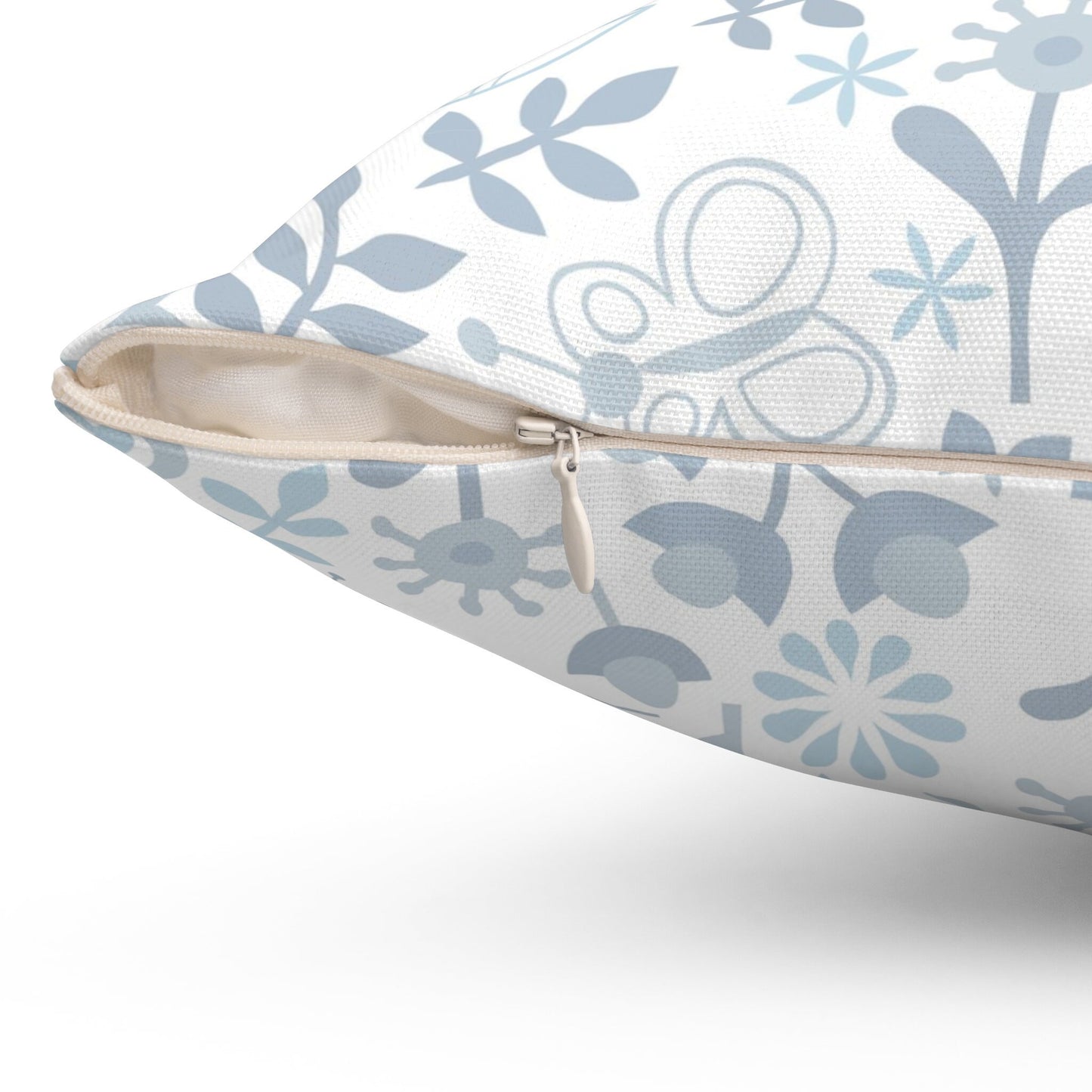 Blue Floral Square Pillow, Decorative Pillow, Flowers Pillow, Decor Pillow for Home Decor, Pillow for Kids Room, Pillow Cover and Cushion