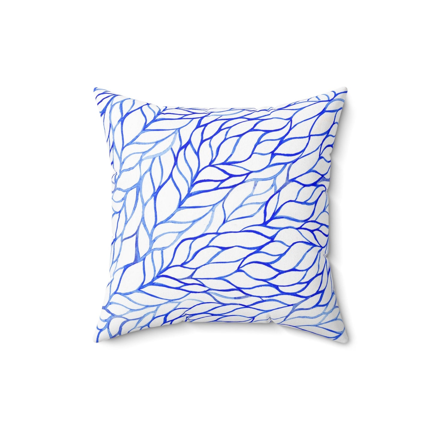 Watercolor Waves Pattern Pillow, Spun Polyester Square Pillow, Hand Drawn Pattern Decorative Cushion and Pillow, Double Sided Printing