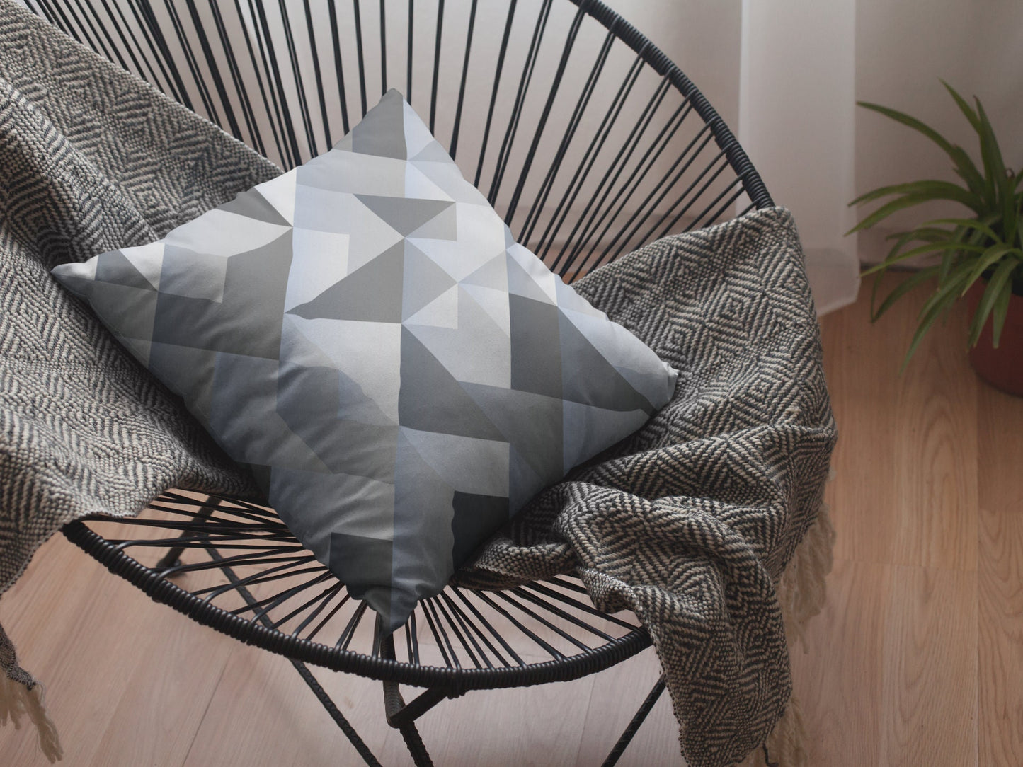 Geometric Pillow, Spun Polyester Square Pillow, Decorative Cushion and Pillow, Double Sided Printing, Pillow and Pillow Cover