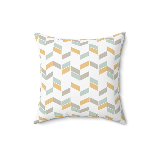 Geometric Pattern Decorative Pillow, Herringbone Pattern Pillow, Spun Polyester Square Pillow, Decorative Pillow, Double Sided Printing