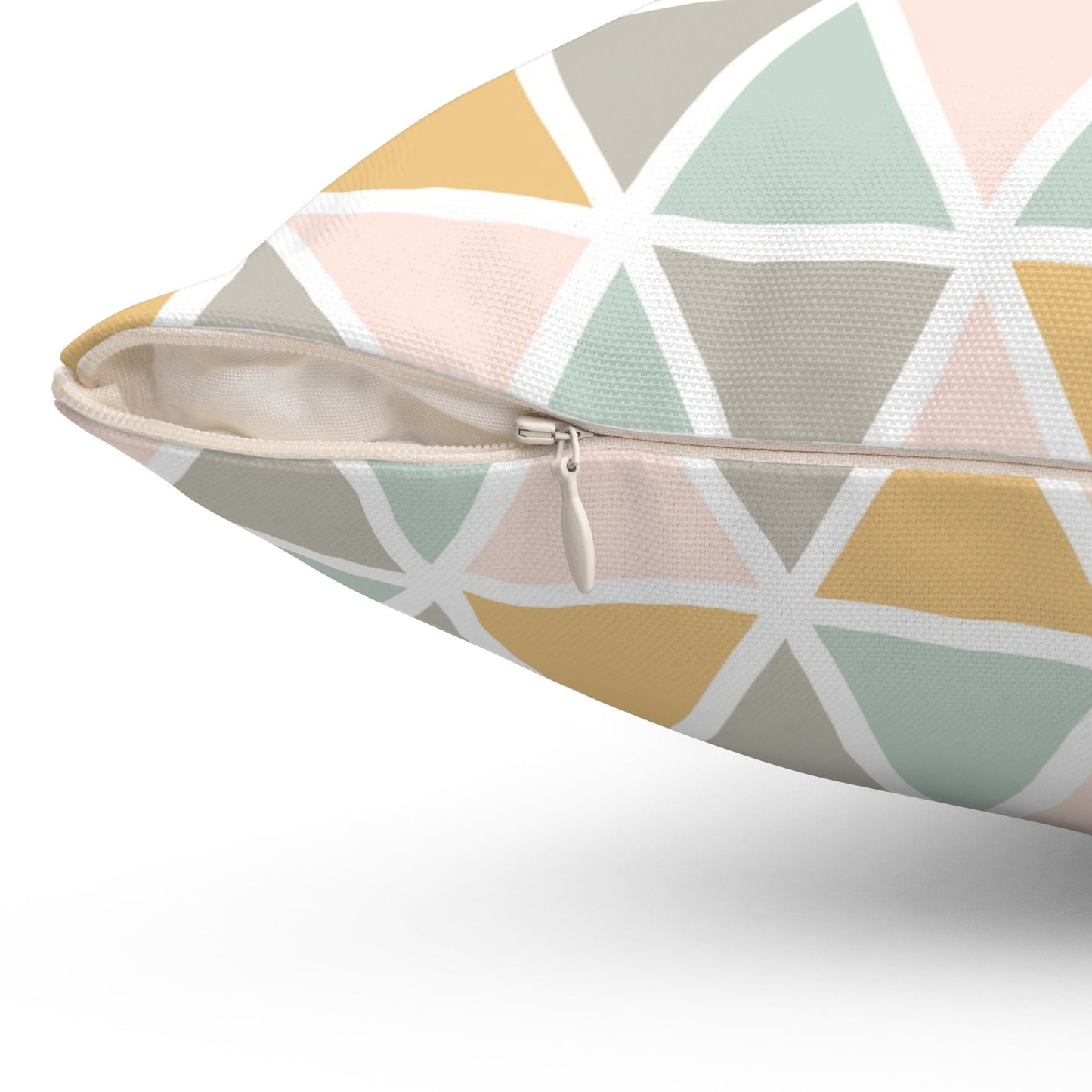 Geometric Triangle Pattern Pillow, Spun Polyester Square Pillow, Decorative Cushion and Pillow for Room Decor, Nursery Room Pillow