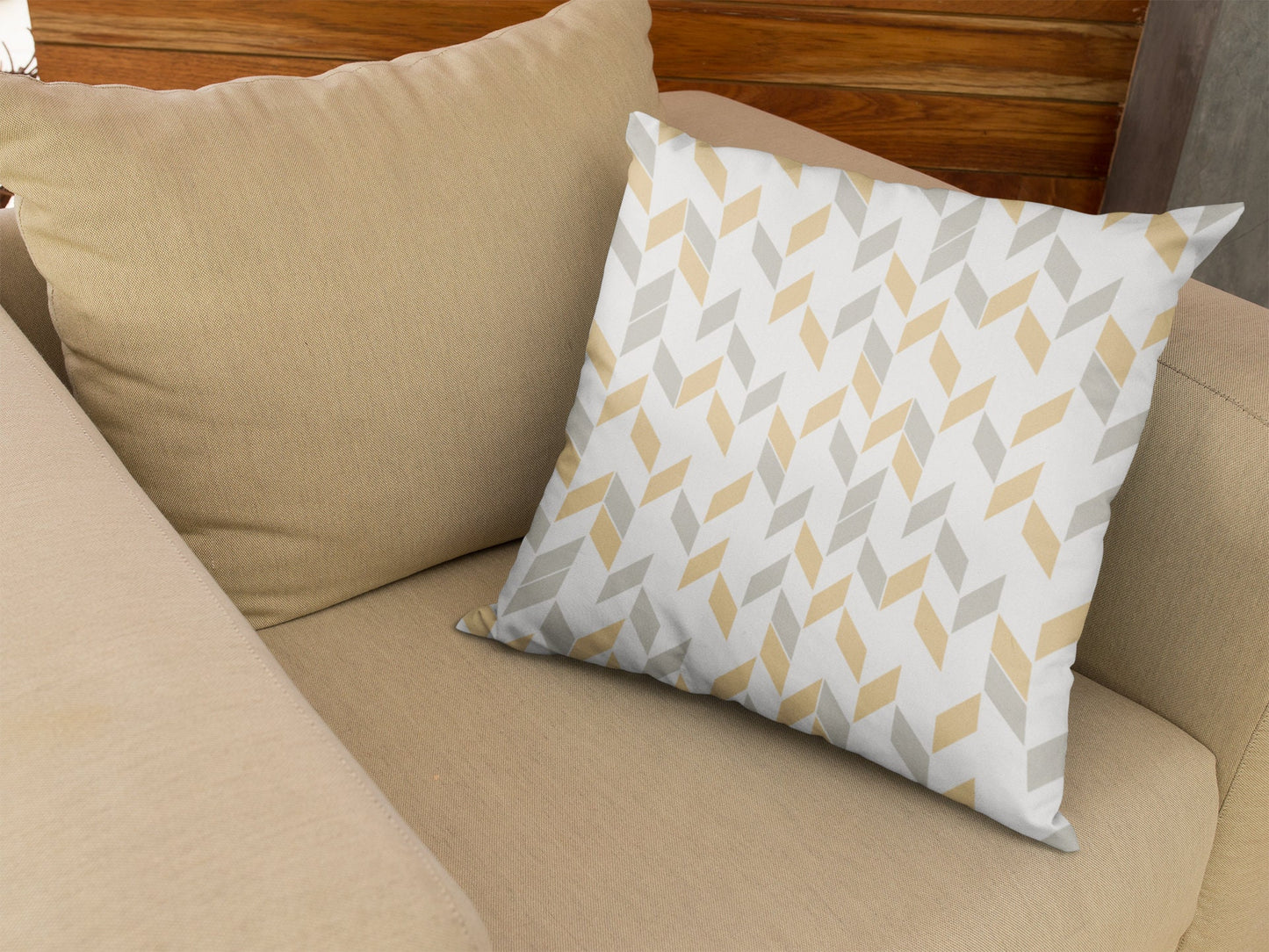 Geometric Abstract Pattern Pillow, Polyester Square Pillow, Decorative Cushion and Pillow for Room Decor, Modern Triangles Pattern Pillow