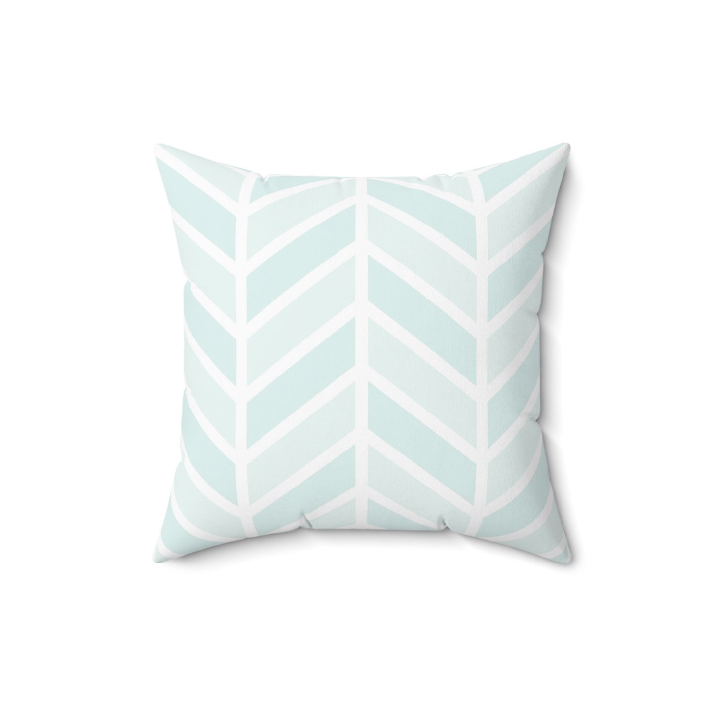 Herringbone Pattern Pillow, Spun Polyester Square Pillow, Mint Geometric Pattern, Double Sided Printing, Zigzag Decorative Pillow