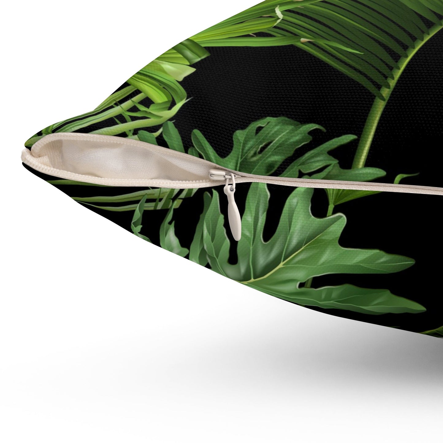 Tropical Leaves Pillow, Palm Tree Leaves Spun Polyester Square Pillow, Decorative Cushion and Pillow, Double Sided Printing
