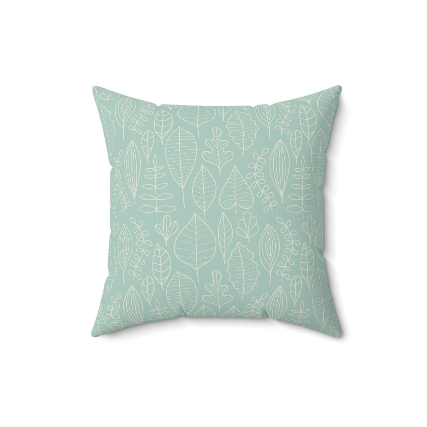 Mint Leaves Pillow, Geometric Leaves Square Pillow, Spun Polyester Pillow, Decorative Cushion and Pillow, Double Sided Printing