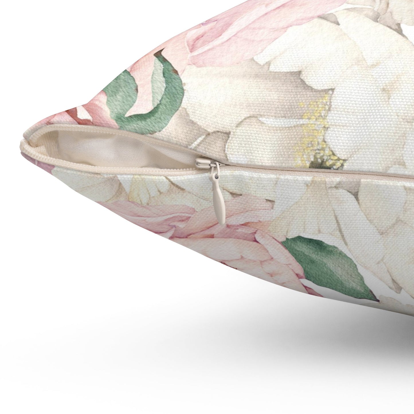 Peony Flowers Pillow, Decorative Floral Pillow, Polyester Square Pillow, Decorative Cushion and Pillow, Double Sided Printing