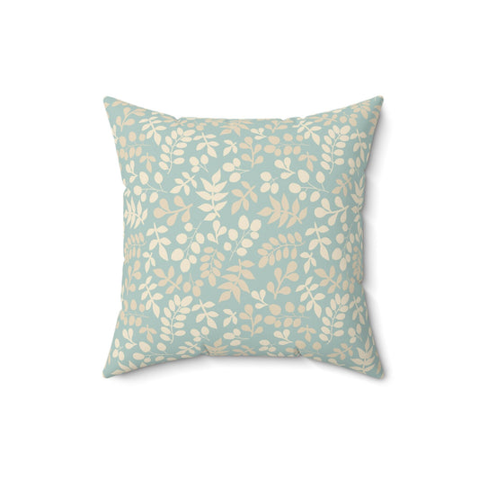 Leaves Pattern Pillow, Flowers Pattern Square Pillow, Spun Polyester Pillow, Decorative Cushion and Pillow, Double Sided Printing