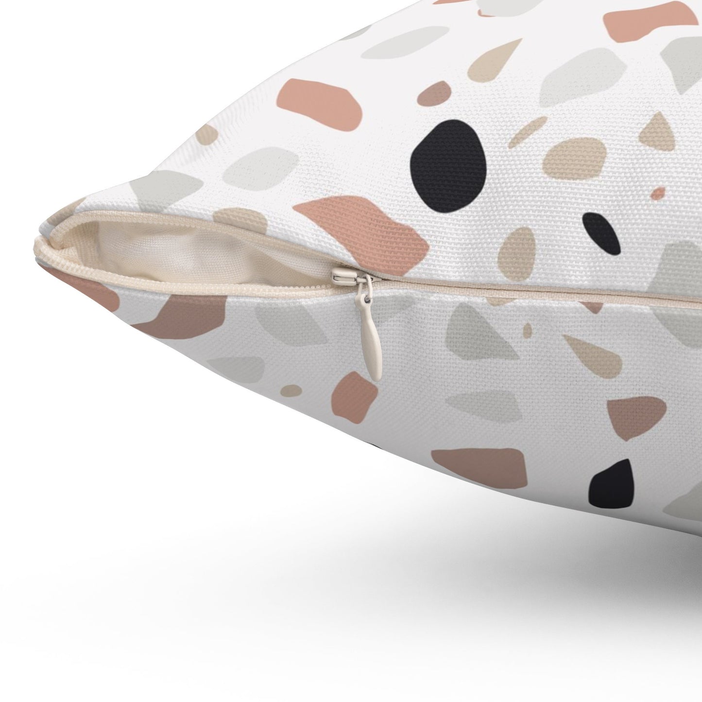 Terrazzo Powder Stone Pattern Pillow, Polyester Square Pillow, Decorative Pillow, Stones Pattern Double Sided Printing