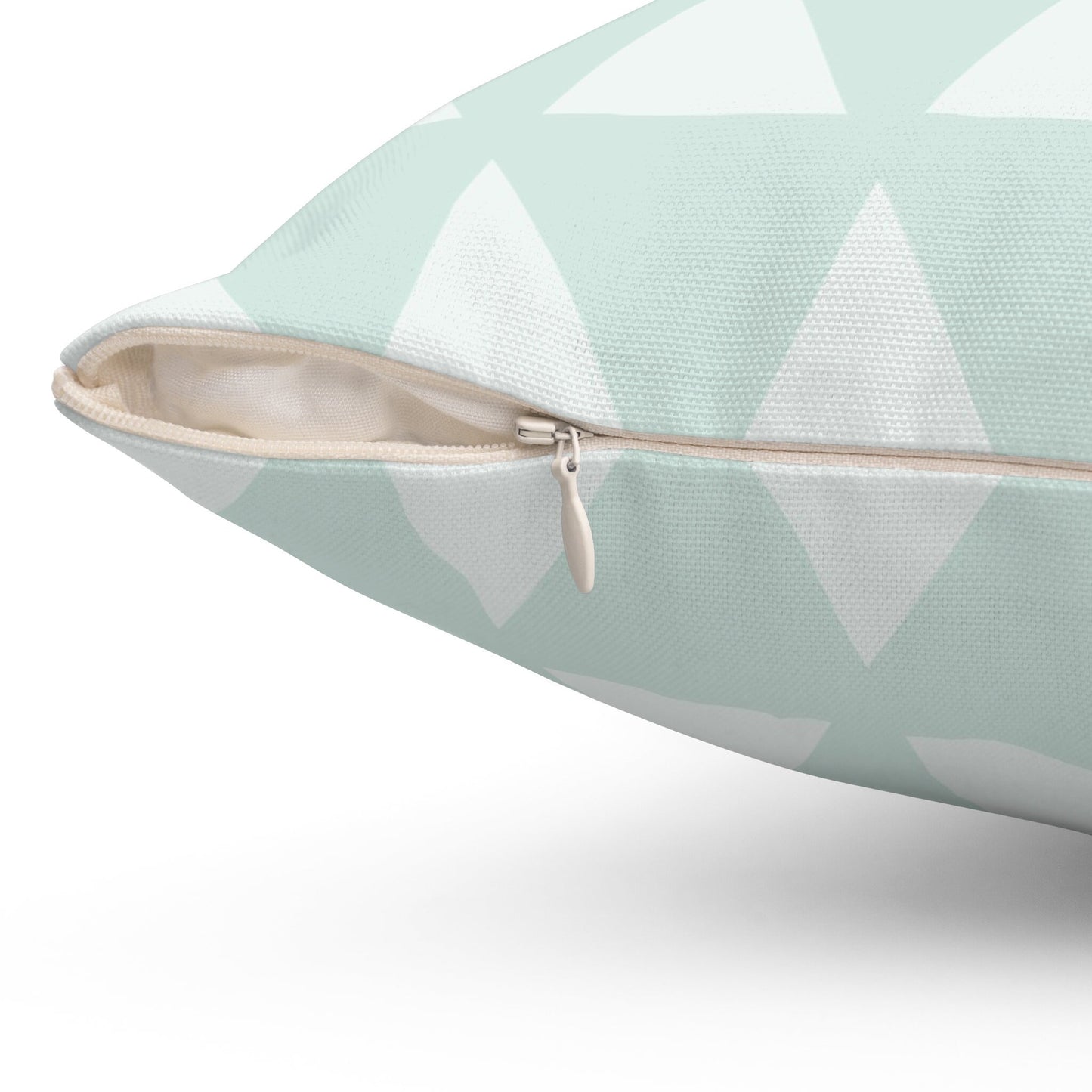 Triangles Pattern Throw Pillow, Square Pillow, Spun Polyester Pillow, Decorative Cushion and Pillow, Double Sided Printing, Mint Color