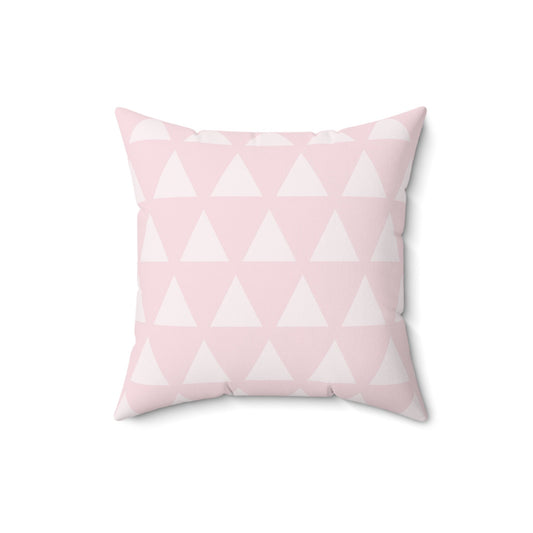 Kissen mit rosa Dreiecksmuster, dekoratives Kissen mit geometrischem Muster, quadratisches Kissen aus gesponnenem Polyester, dekoratives Kissen und Kissen