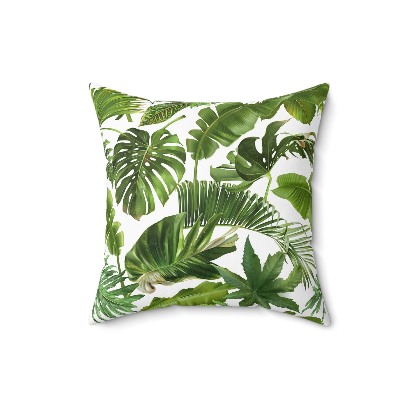 Tropical Leaves Throw Pillow, Polyester Square Pillow, Decorative Pillow, Leaves Pattern Double Sided Printing, Pillow for Home Decor