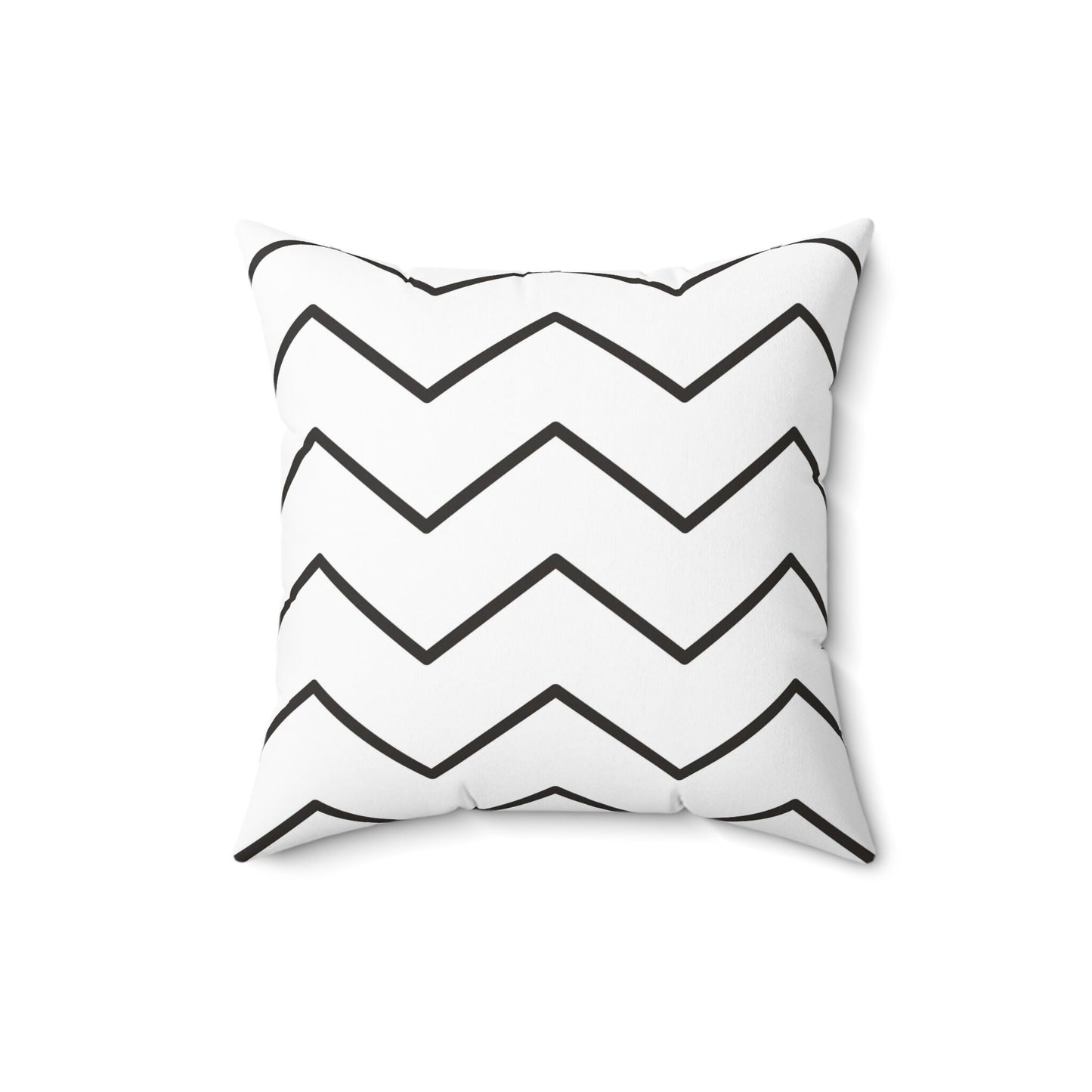 Zigzag Pattern Throw Pillow, Black and White Decorative Pillow, Geometric Shapes Spun Polyester Square Pillow, Decorative Cushion and Pillow
