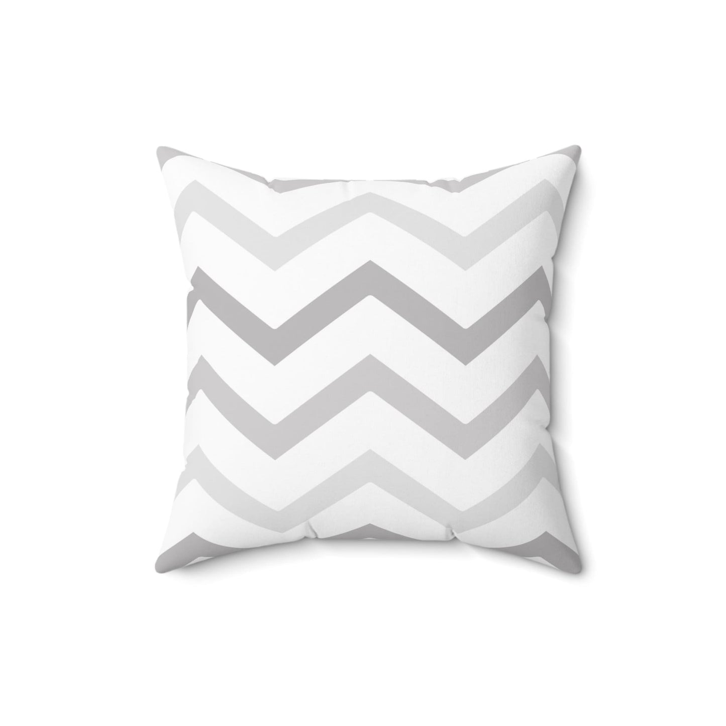 Grey Zigzag Pattern Pillow, Zigzag Geometric Polyester Square Pillow, Decorative Throw Pillow, Double Sided Printing, Pillow and Cover