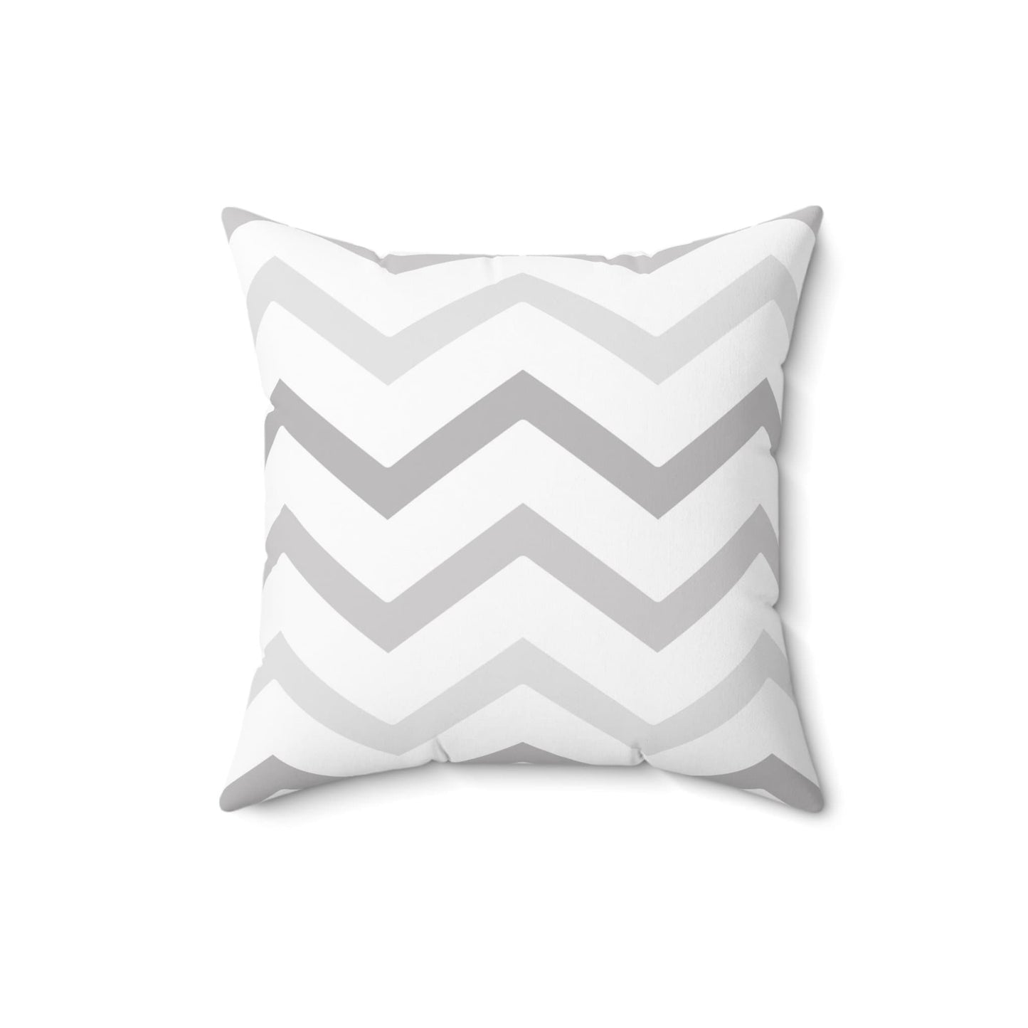 Grey Zigzag Pattern Pillow, Zigzag Geometric Polyester Square Pillow, Decorative Throw Pillow, Double Sided Printing, Pillow and Cover