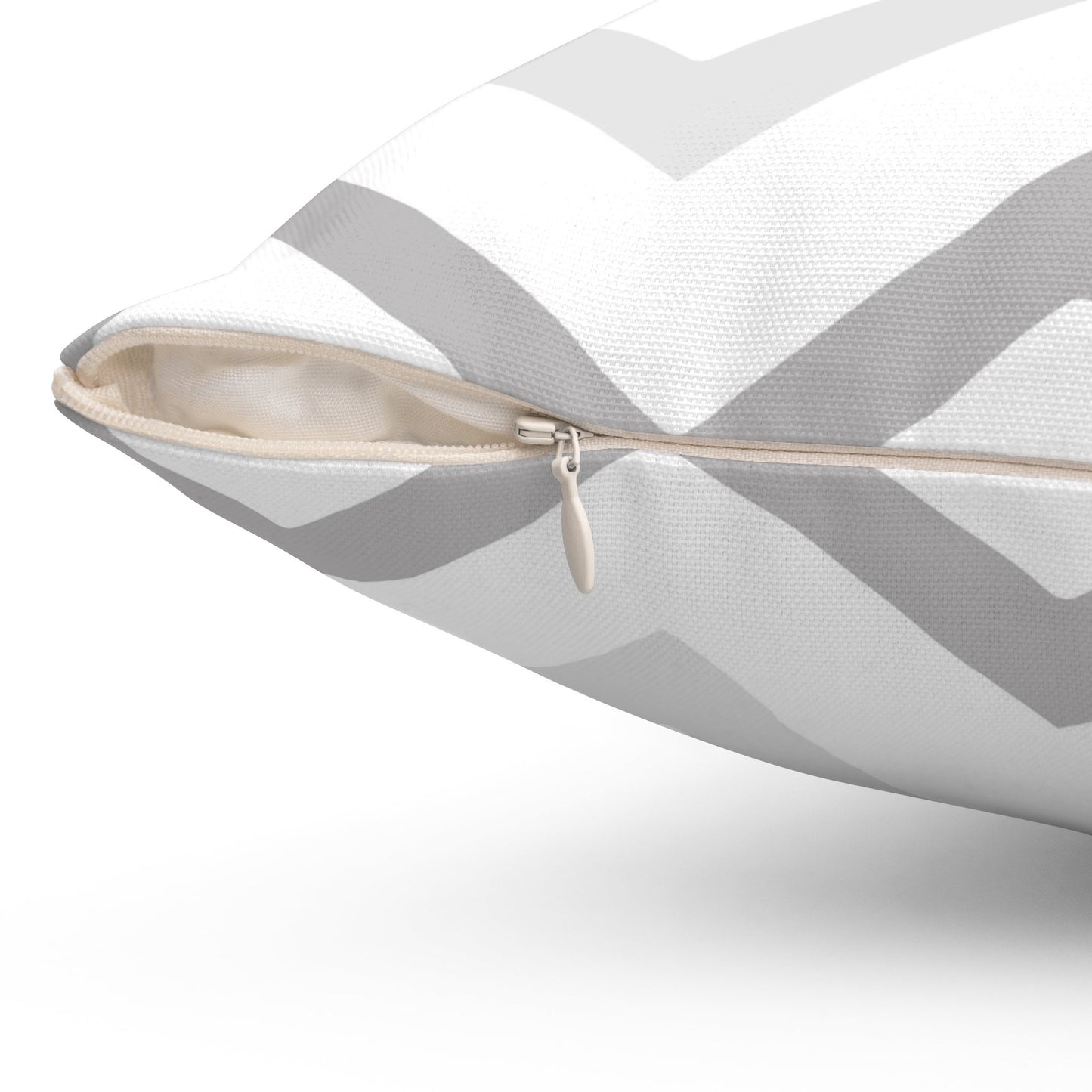Grey Zigzag Pattern Pillow, Zigzag Geometric Polyester Square Pillow, Decorative Throw Pillow, Double Sided Printing, Pillow and Cover