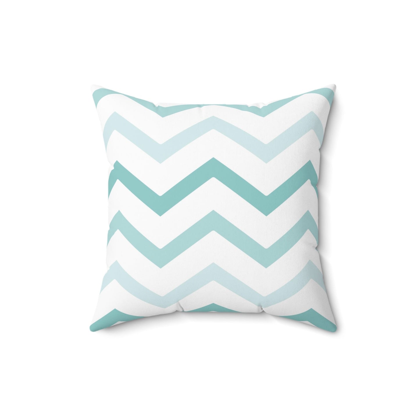 Mint Zigzag Throw Pillow, Decorative Geometric Pillow, Lines Pattern Spun Polyester Square Pillow, Decorative Cushion and Pillow